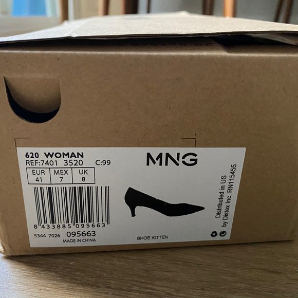 Mango Black Suede Kitten Heel 10 NIB - Picture 8 of 8